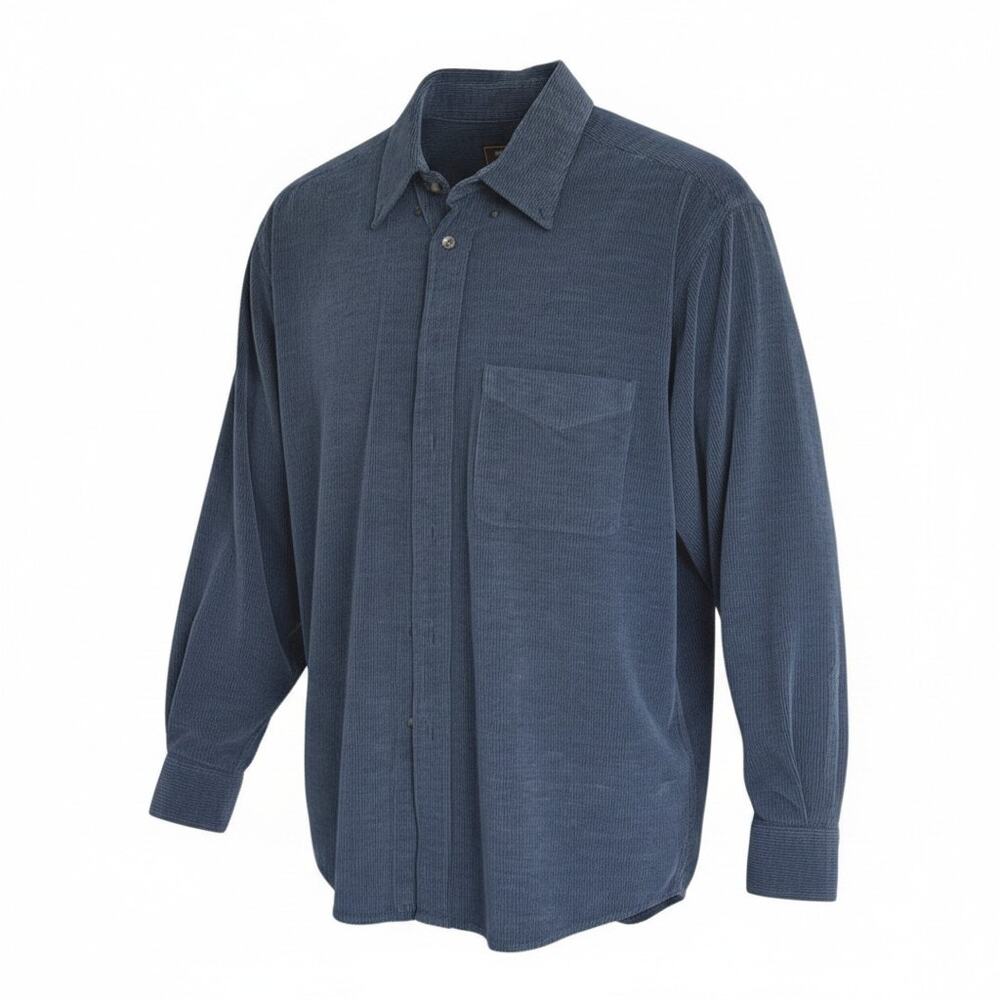 Vintage Rodd & Gunn Blue Makers Trophy Pincord Corduroy Shirt M NZ